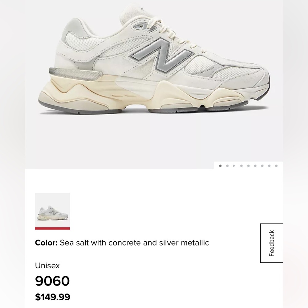 Unisex New Balance 9060 in Sea Salt/Concrete